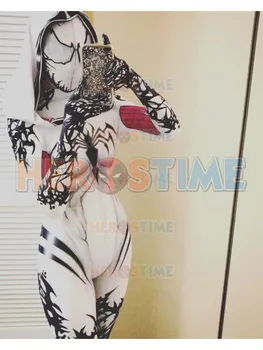 Gwen Stacy Cosplay Kostum 3D Tiskanja Spandex Bodysuit Halloween zabavo, Odrasli/Otroci Jumpsuits Lahko Meri