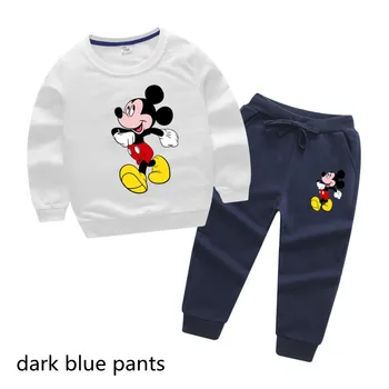 Jeseni Otroci Trenirke Mickey Mouse Natisne Majica&hlače Modni Najstniki Boys Oblačila Sklop Malo Deklet, Šport Obleke