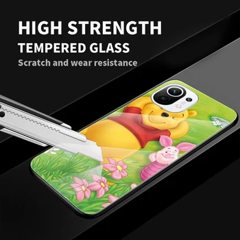 Kaljeno Steklo Pokrova Winnie the Pooh Za Xiaomi Mi 11 11i 10T CC9E 9T Opomba 10 Ultra Pro Lite 5G Primeru Telefon