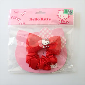Kawaii Hello Kitty Lase Vrv Polnjene Plushie Anime Rdeče Gumico Za Lase Obroč Za Lase Vrv Pokrivala Mymelody Kuromi Sanrio Dekle Darilo