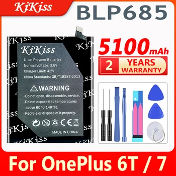 KiKiss 5100mAh BLP685 Baterija Za OnePlus 6T A6010 Za OnePlus 7 Plus 6T En Plus 7 1+6T 1+7 Telefon Batterie Bateria + Orodja