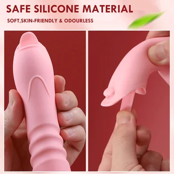 Klitoris Stimulator Jezika z vibriranjem Sesanju Vibrator Blowjob Nastavek Sesanju Dildo Adult Sex Igrače za Ženske Ustni Lizanje Vagina