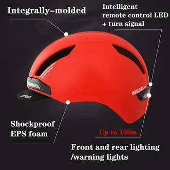 Kolo Čelada Z LED Opozorilo Vključite Opozorilne Luči Mestnega Prevoza Kolesa, Kolesarska Čelada, Varnostni Noč Jahanje Smart Clismo