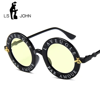 LS JOHN 2021 Retro Okrogla sončna Očala Ženske blagovne Znamke Oblikovalec Letnik Gradient Odtenki sončna Očala UV400 Oculos Feminino Lentes
