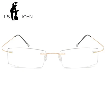 LS JOHN Rimless Obravnavi Očala Moški Ženske Brezvijačno Design Pomnilnik Titana Anti Modra Svetloba Presbyopic Očala +1.0 +4.0