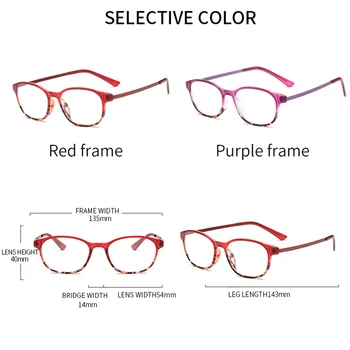 Longkeeper Novo Branje Očala Ženske Stilsko Ultralahkimi, Vijolična Očala Ženske Recept Presbyopia Očala +1.0 +3.5