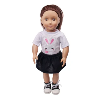 Lutka obleko Ccartoon 7 barvno srajco, krilo, igrača primerna oprema 18-inch Dekle lutka in 43 cm baby doll c678-c684