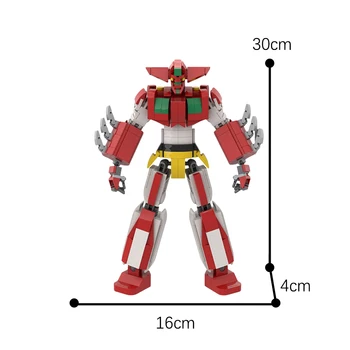 MOC-GOLDORAKed Mecha Robot Serije Slika Konstruktor Dekoracijo Mini Model Gradnik Opeke Za Otroško Igrače Darila