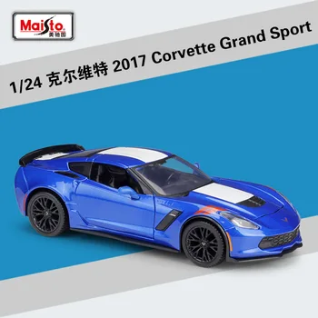 Maisto 1:24 Corvette 2017 Corvette Grand Sport blue simulacije zlitine modela avtomobila zbirka darilo igrača