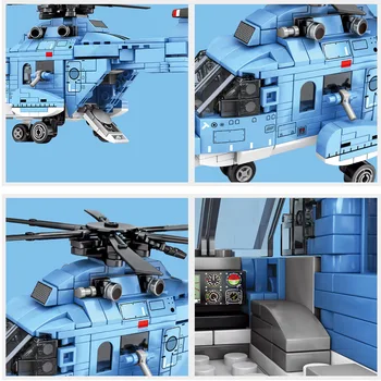 Mestna Policija Srednje Prevoz Helikopter Model gradniki Vojaške Prevoznik Borec Opeke darila, Igrače Za Otroke