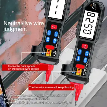 Mini Digitalni Multimeter USB Polnilne Smart LCD Napetost Detektor Tester Prenosni DC AC Napetost Ohm Kontinuiteto Hz NKV Meter