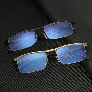 Modne Moške in Ženske Anti-Blu-ray Postopno Obravnavi Očala Multifokalna Bifocal Povečevalna Očala Presbyopia