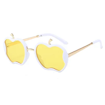 Modni Trend Lep Apple sončna Očala Za Otroke, Classic, Retro Fantje Dekleta Kovinski UV400 sončna Očala Baby Otroci Srčkan Očala