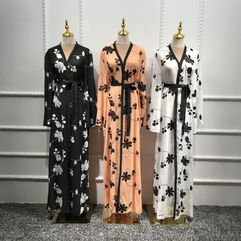 Muslimansko Obleko Ženske Elegantno Tiskanje Abaya Jopico Maxi Obleko Kimono Dolge Plašče Ženski Vestidos Bližnjem Vzhodu Ramadana Turški Islamsko