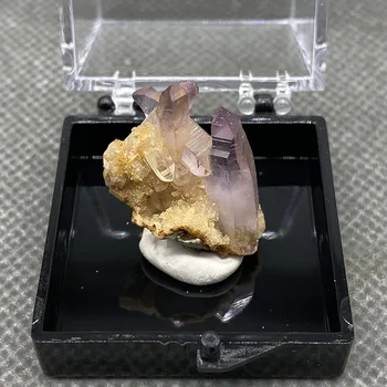 Naravni Redkih Mehika Cruz Dvojno glavo kristal ametist mineralnih vzorcu Quartz Crystal Grozdov polje velikosti 3,5 cm