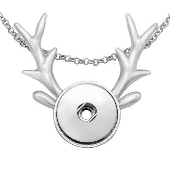 Nova Božič Elk Antler snap, Ogrlico, Obesek, fit 18 mm snap gumbi moda DIY Pribor snap nakit XL0109