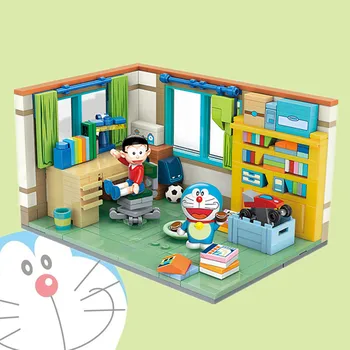 Nova Japonska Klasičnih Strip TV Anime Doraemons Nobitas Nobis je Soba Časovni Stroj Model Prijatelji Stavbe Bloki, Opeke Otrok Igrača Darilo