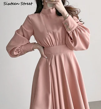 Nova Roza Ženske obleke Nezakonitih 2022 Pomlad Dolgi rokav O-vratu Vestido Obleke Ženska korejski Elegantna Dolga Elegantna Ženska Oblačila