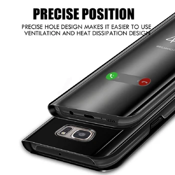 Ogledalo Flip Smart Primerih za Samsung Galaxy A51 S20 Ultra Plus A50 S8 S9 Plus S6 S7 Rob Opomba 8 9 S10 A80 A90 Polno Primeru Telefon
