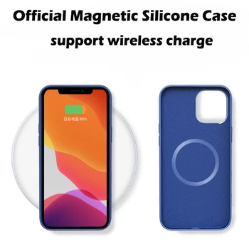 Original Za Apple Magsaf* Tekoče Silikona Magnetno Ohišje Za iPhone 12 Pro Max 12 Mini Primeru Brezžično Polnjenje Spusti Zaščito Pokrova