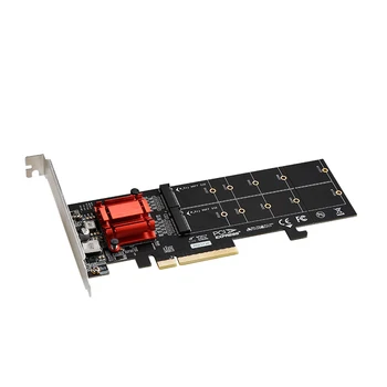 PCIe 3.1 x8 ASM1812 2 vrata M. 2 NVMe SSD Adapter širitev sim Dual mkey nvme, da pci-e pretvornik