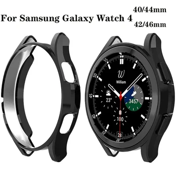 Pazi Zaščitnik Ohišje za Samsung Galaxy Watch 4 40/44 mm, Platirani TPU Okvir vse okoli Odbijača za Galaxy Watch 4 Classic 42mm 46mm