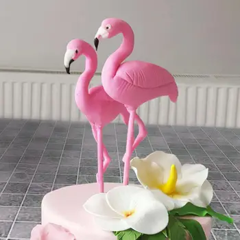 Pink Flamingo Torto Toppers Rojstni Dan Torta Decor Stranka Flamingo Torta Dekor Cvet Poletja Tropskih Hawaiian Stranka Dekor Aloha Stranka