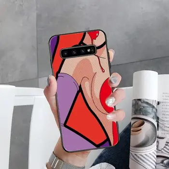 Pop art strip Jok seksi ženska ustnice Primeru Telefon Za Samsung Galaxy S10 Plus S10E S20 S20 UlTRA S7 S8 S9 Plus S10lite S20 plus