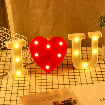 Poroka Dekoracija za Dom Pismo LED Luči Številka Noč Svetlobe Baby Tuš Rojstni dan Ramadana Dekoracijo valentinovo