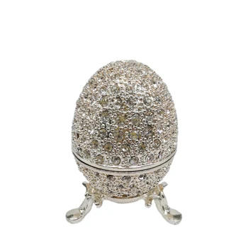 QIFU Nov Prihod Kovinsko Srebrna Velikonočni Faberge Jajce Obrti Trinket Polje Home Decor Darilo
