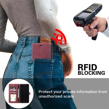 RFID Blokiranje Denarnice Ohišje Za Samsung Galaxy A22 A32 A40 A41 A42 A50 A51 A52 A70 A71 A72 4G 5G A21S A12 A03S Zaščito Kritje D21G