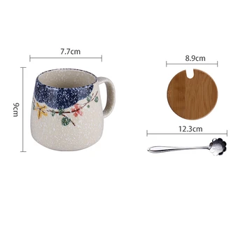 Retro Japonski Slog Kave Vrč Edinstveno Zajtrk Keramične Skodelice Peči Spremembe Gline Pokal Kreativno Darilo za Najboljši Prijatelji 380ml