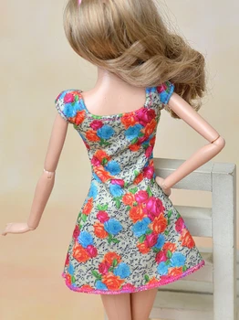 Ročno izdelane Punčke Obleko Za Barbie Lutke Cvetje Stranka Obleko Obleke Poletje Kratek Rokav Obleke Vestidos za Barbie Lutka