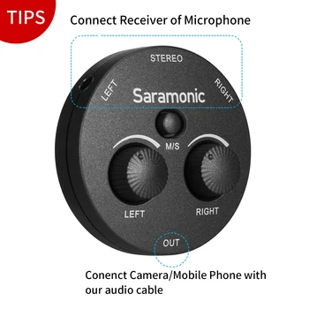 Saramonic AX1 Audio Adapter 2-kanalni mikrofon baterija-brezplačno za DSLR Mirrorless Video Kamere Pametne telefone Snemalniki