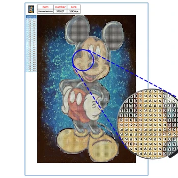 Strip Disney Mickey Mouse 5D Diamond Slikarstvo Navzkrižno Šiv Kompleti za Vezenje Mozaik Delno Kvadratnih Nosorogovo Doma Dekor Darila
