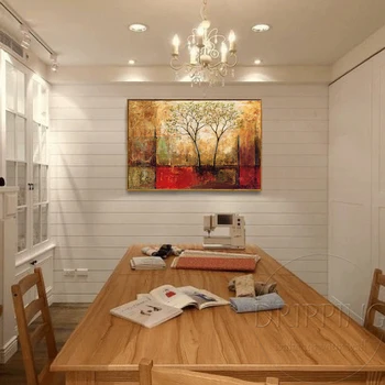 Strokovnjak, Umetnik Ročno poslikano Visoke Kakovosti Abstraktne Krajine Oljna slika na Platnu brez okvirja Krajine Oljno sliko za Posteljo Prostor