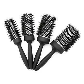 Strokovno Salon Nano Toplotne Keramični Krog Hairbrush Narogušiti, ki so Odporni proti Vročini Pol Stranicami Ionske Tech Krtače za Lase ali Posuši