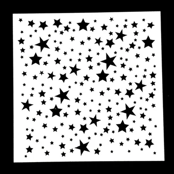 Svjetlucati Star Oblikovan za Večkratno uporabo Matrice Airbrush Slikarstvo, Umetnost DIY Doma Dekor Ostanki rezervacije Album Obrti 1PC