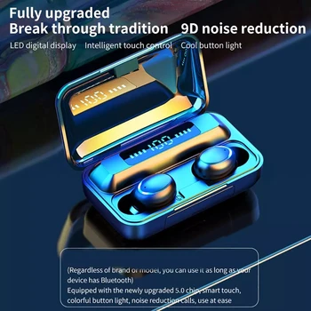 TWS Bluetooth Slušalke LED Zaslon Polnjenje Box Brezžične Slušalke 9D Stereo Šport Nepremočljiva Čepkov Slušalke Z Mikrofonom