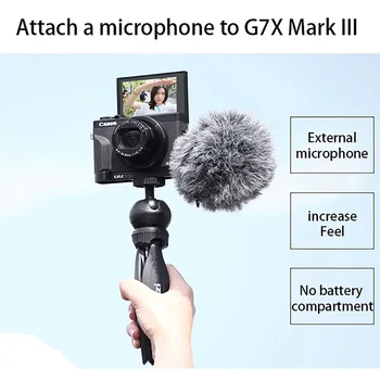 UUrig R016 Mikrofon L Ploščo za Canon G7X Mark III Udobno Aluminija L Nosilec s Hladno Čevelj za Mikrofon LED Luči