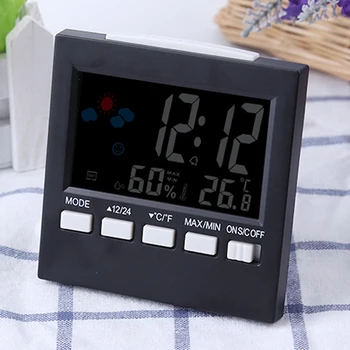 Vreme Ura Barvni Zaslon Nov Digitalni Prikaz Termometer vlažnost ura Pisane LCD Alarm, Koledar, Vreme Pop