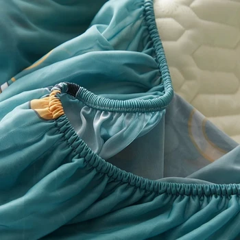 WOSTAR Poletje ice svile iz lateksa vgrajeni tiskalni spanjem mat, ki king Size zložljive hlajenje vzmetnice zaščitnik stanja kul postelja kritje