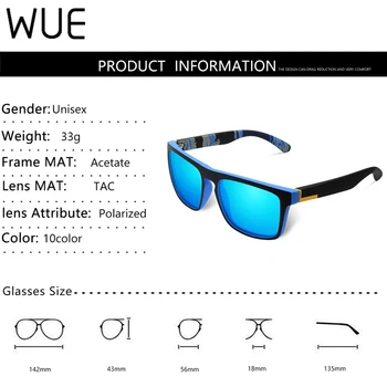 WUE 2021 Polarizirana sončna Očala Moških Vožnje Odtenki Moška sončna Očala Za Moške Retro Poceni Luksuzne blagovne Znamke Oblikovalec Gafas De Sol