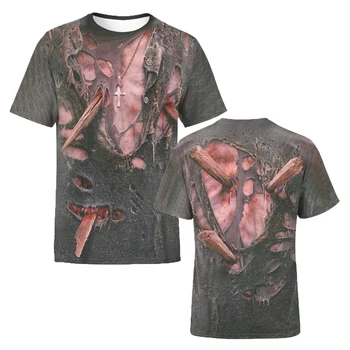 Walking Dead 3D Tiskanih Majica s kratkimi rokavi Moški Ženske Groza Lobanje Moda Priložnostne Kratek Rokav Harajuku Ulične Prevelik T-shirt