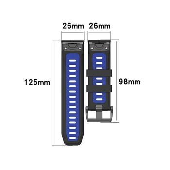Watchband za Fenix 5X Razredi 26 mm Silikonski Quick Fit Traku za Garmin Fenix 6X/6X Pro/5X Plus/3/3 UR/Spust Mk1 Smartwatch Band