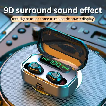 Yiwa Bluetooth Slušalka Bluetooth 5.0 Slušalke LED Brezžične Slušalke Slušalke Čepkov TWS Nepremočljiva Sport Slušalke r30