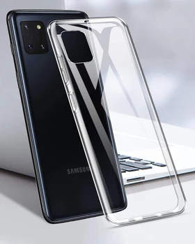 Za Samsung Galaxy Note 10 lite A81 M60S Slim Kristalno Jasno, Pregledno Mehko TPU Nazaj Primeru Zaščito Kože Fotoaparat Zaščititi Pokrov