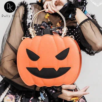 Zabavno je Halloween Pumpkin Obliko Ženske Torba Dekle je Lolita Kawaii Crossbody Vrečko Verige Torbici za Žensko Sklopka torbe in Torbice