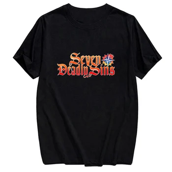 Zmaj je Greh Srd Meliodas Bombaža T-shirt Sedem Smrtnih Grehov Kratek Rokav Harajuku Shirt Slog Priložnostne Oblačila Padec Ladijskega prometa