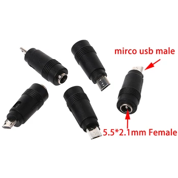 Ženski Mikro USB Moški Priključek Mikro 5Pin DC Napajalni Adapter Pretvornik Priključek Za Prenosni računalnik/Tableta